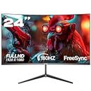 Gawfolk 24 inch Curved Computer Monitor 180Hz,/165Hz Gaming Monitor Full HD 1080P, Frameless 2800R Computer Screen with Eye-Care Technology, VA Display 100% sRGB, with HDMI, DP Ports，VESA Compatible