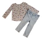 Conjunto de ropa de mezclilla para bebés niñas niños pequeños 18-24 meses 2T, top, azul marino antiguo