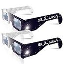 Soluna Solar Eclipse Glasses - CE and ISO Certified Safe Shades for Direct Sun Viewing - Made in the USA (2 Pack) - Lunettes Pour éclipse Solaire