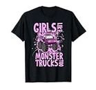 Monster Truck Pink Muscle Car Girls Big Wheel Femme T-Shirt