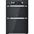 Hotpoint 60cm Double Oven Induction Electric Cooker - Black