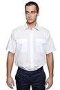 Mirabella Health & Beauty Men's Pilot Shirt Short Sleeve White 14.5''