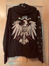VTG Frank Pistachio Punk Rock Metal Jacket Sweater Eagles XL Distressed Hooded