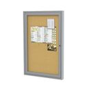 Ghent Wall Mounted Enclosed Bulletin Board Cork/Metal in Gray | 24 H x 2.25 D in | Wayfair PA12418K