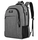 Travel Laptop Backpack,Business Anti Theft Slim Durable Laptops Backpack with USB Charging Port,Water Resistant College School Computer Bag for Women & Men Fits 15.6 Inch Laptop and Notebook - Grey
