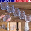 16x Chair Floor Protectors Transparent Silicon Chair Leg Cap Protection Cover ~