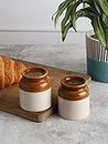 The Decor Lane Salt Pepper Set for Dining Table & Kitchen Ceramic Salt and Pepper Shakers Set Dispenser Set (60 ML) (Brown)