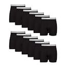 Hanes Men's Tagless Cool Dri Boxer Briefs with ComfortFlex Waistband-Multiple Packs Available, 12 Pack-Black, Medium