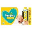 Pampers Baby Nappies Size 1 (2-5 kg / 4-11 lbs), New Baby, 80 Count, JUMBO+ PACK, Protection For Sensitive Newborn Skin, Baby Essentials for Newborn