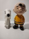 Vintage Ceramic Peanuts Charlie Brown & Snoopy 1970s 7-9" Tall Hand Painted 