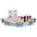 Sandbox per bambini Outsunny, set da gioco per esterni, per età 3-7 anni - blu