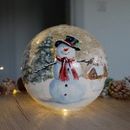 Weihnachten Schneemann Knistern Ball frosty Light Up Kugel klar 25 LEDs 20cm Licht