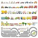 Gadgets Wrap Vinyl Da 1404P1405 The Road and Transports Kids Wall Decals Sticker (60 Cm X 5 Cm, Multicolor)