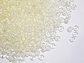 Lot de 1100 perles de rocaille en verre de 4 mm, 6/0, perles poney transparentes pour enfants (blanc intérieur)