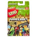 UNO Minecraft Card Game Videogame-Themed Collectors Deck 112 Cards with Character Images, Gift for Fans Ages 7 Years Old & Up