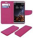 ACM Mobile Leather Flip Flap Wallet Case Compatible with Zte Axon 7 Mini Mobile Cover Pink