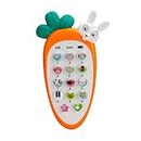 mQFIT Radish Style Cute Rabbit Face Pretend Play Cell Phone Toy for Kids, Toddlers with Music, Ringtones, Lights - Birthday Party Favors and Gifts for Girls(Multicolor) (Orange)