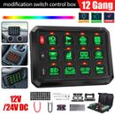 12 Gang RGB Switch Panel LED Light Bar Control Electronic Relay System 12/24V