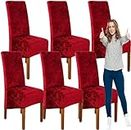 Velvet Stretch Dining Chair Covers 2/4/6 PCS Soft Crushed Velvet Dining Room Chair Seat Slipcover Furniture Protective Cover for Kitchen Barstool Cafe (Color : Gold, Size) (2)