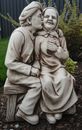 Grandpa Kissing Grandma Old Couple Ornament Statue Sculpture Garden Large 55 cm