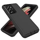 for Samsung Galaxy S21 Ultra Case, Heavy Duty Defender Galaxy S21 Ultra Case Dustproof Shockproof Protection Multi-Layer Durable Phone Cover for Samsung Galaxy S21 Ultra - Black