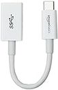 Amazon Basics Cable adaptador convertidor hembra de USB-C a USB-A 3.1, 1.ª gen., 5 GB/s, alta velocidad, certificado USB-IF, para portátiles, tablets y teléfonos, blanco