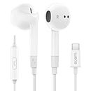 LUDOS FEROX USB C Headphones, 5 Years Warranty, USB-C Earbuds for iPhone 15 Pro Max Plus Samsung Galaxy S23 Ultra S22 S21 FE S20 Z Flip 3 Fold 4 A53 A54, USB Type C Earphones for iPad Pro Pixel 6 6a