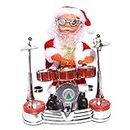 YeahiBaby Musical Santa Claus with Drum Dancing and Singing Santa Figure Christmas Figurine Battery Operated