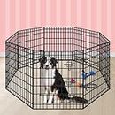 Beastie 36" Foldable Pet Dog Metal Playpen, Universal Portable Pet Exercise Cage Play Yard Enclosure Fence for Indoor Outdoor, 8 Panels Folding Dog Play Pen Frame for Puppy Cat Rabbit Animal