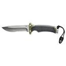 Gerber Gear Ultimate Survival Knife - Fixed Blade Knife with Fire Starter, Sharpener, and Emergency Whistle Knife Sheath - 4.75” Stainless Steel Blade,Grey