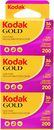 Kodak Gold 200 135-36 Fotografischer Film - 3er Pack MHD02/2026 Neu OVP 100%