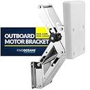 Five Oceans 316 Stainless Steel Adjustable 2 or 4-Stroke Outboard Motor Bracket, Max. 25 Hp, Max. 130 Lb, 11-Inch of Travel - White Board - FO4203