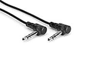 Hosa Balanced Interconnect Right-Angle 1/4 Inch TRS to Same Cable, 10 Feet