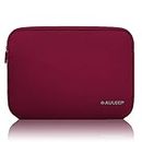 AULEEP 11-12 Inch Laptop Sleeves, Neoprene Notebook Computer Pocket Tablet Carrying Sleeve/Water-Resistant Compatible Laptop Sleeve for Acer/Asus/Dell/Lenovo/HP, Wine Red