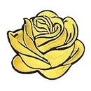 discountstore145 Embroidery Patches, Rose Badge Iron On Patch Decoration Flower Bag Hat Applique Clothing Accessory Yellow