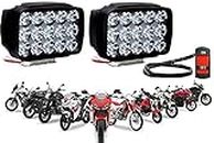 A4S AUTOMOTIVE & ACCESSORIES Waterproof 15 LED Fog Light Head Lamp for All Bikes and Scooters (Pack of 2, Free On/Off Switch, White)