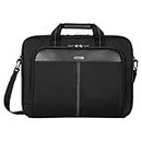 Targus Laptop Bag — Black 15.6" Classic Slim Briefcase Messenger Bag, Spacious, Ergonomic, Foam Padded Laptop Case for Devices Up To 16" (TCT027US)