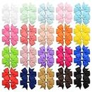 40Pcs 3 inch Solid Color Grosgrain Ribbon Baby Girls Hair Bows Alligator Clips Hair Accessories for Infants Toddlers Kids Teens