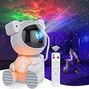 Astronaute Projecteur Ciel de Galaxie, Starry Sky avec Nébuleuse, Minuterie et Télécommande, Veilleuse Etoile Projection Plafond, Cadeau pour Enfant et Adulte