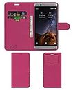 ACM Leather Window Flip Wallet Front & Back Case Compatible with Zte Axon 7 Mini Mobile Cover Pink