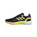 adidas Unisex Runfalcon 2.0 Running Shoe, Core Black/Bright Yellow/Semi Solar Gold, 42 EU