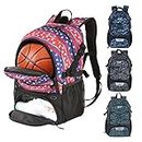 WOLT | Basketball Equipment Backpack, Large Sports Bag with Separate Ball holder & Shoes compartment, Best for Basketball, Soccer, Volleyball, Swim, Gym, Travel (Flag)