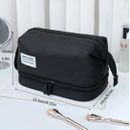 Double Layer Portable Nylon Travel Toiletry Makeup Cosmetic Bag for Women & Men