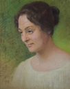 Antique Portrait Painting, Woman Blue-eyed Original 1919 Pastel, by Paul Beckert