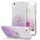 BENTOBEN iPhone 6S Case, iPhone 6 Case, Glitter Sparkly | 360° Ring Holder Kickstand | Magnetic Car Mount Dual Layer Shockproof Protective Girls Women Case Cover for iPhone 6 / 6s 4.7 Inch, Purple