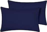 Hriksh Travel Pillow Case 12x18 Size Pack of 2 Pieces 100% Egyptian Cotton Envelope Closure 500 Thread Count Toddler Pillowcase Fits Up to 12x18, 12x16 or 11x15 Navy Blue