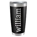 Personalized Tumblers, Stainless Steel 20 oz Tumbler w/Lid | 13 Designs | Personalized Cups Double Walled Insulated Coffee Cup for, Gym, Fitness | Hot and Cold Drink Use - Black