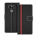 COODIO LG G5 Case, LG G5 Phone Case, LG G5 Wallet Case, Magnetic Flip Leather Case For LG G5 Phone Cover, Black/Red
