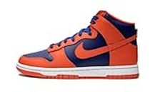 Nike Men's Dunk High shoe, Orange/Deep Royal Blue/White/O, 10