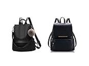 DN DEALS latest Backpack Combo for girls for tuition and college Purposes (set of 2) (Black)